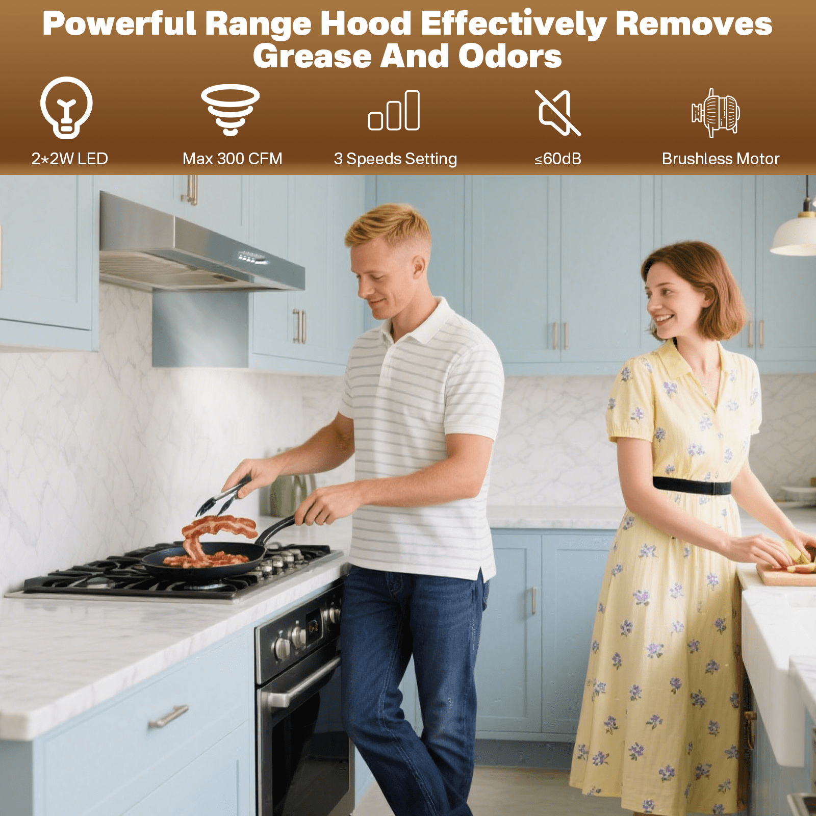 TYEMUI 30 Inch Ductless Range Hood, 9 Inch High Ventless Kitchen Hood with Back Vent Option, No Problem Keep Vena Hood for Under Cabinet or Wall Mount