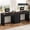 Black, variant on 80.9" Two Person Desk with Charging Station & 5 Storage Drawers – Industrial Farmhouse Home Office Computer Desk