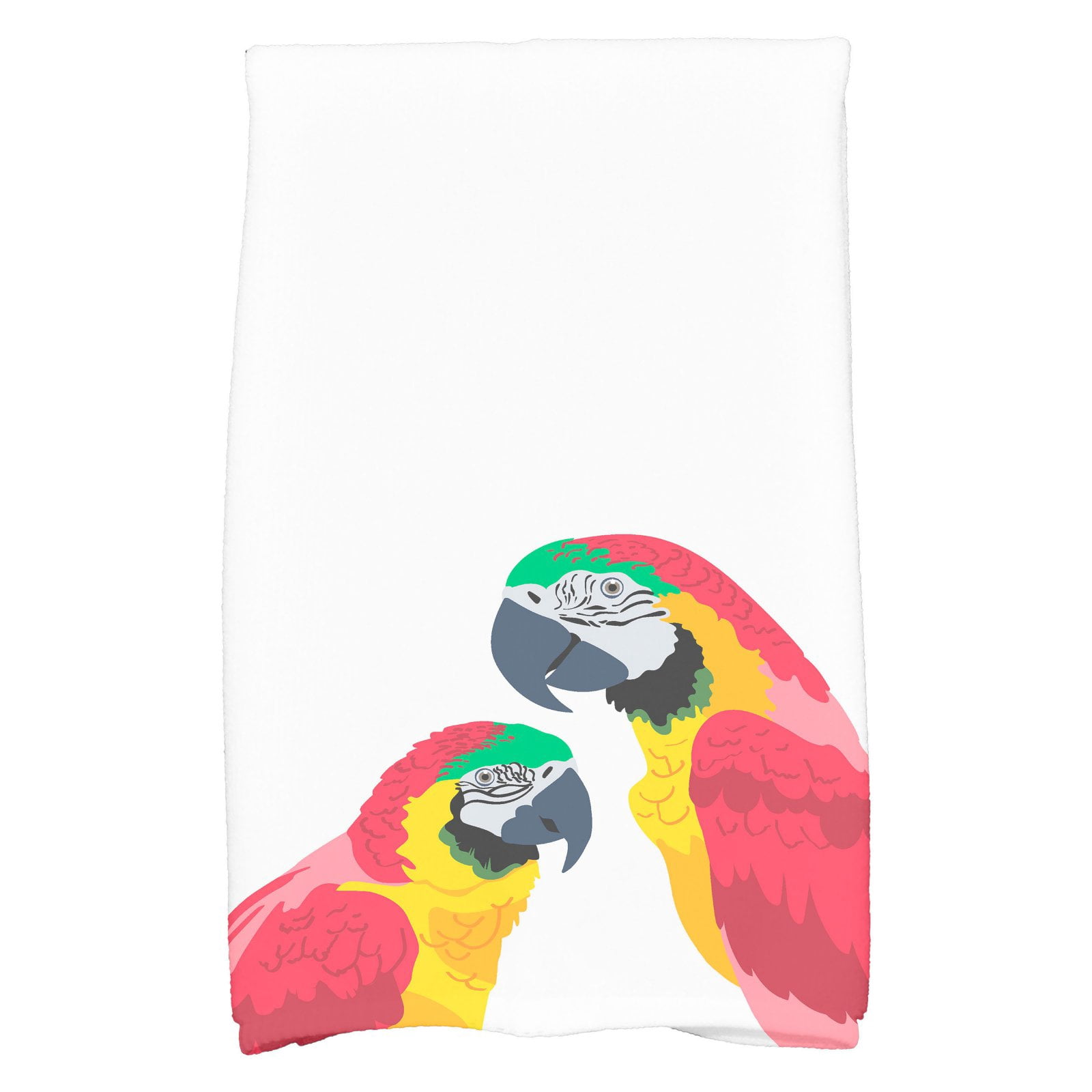 Simply Daisy, 16 x 25 Inch, Macaw Close Up, Animal Print Kitchen Towel, Orange