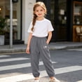 thumbnail image 5 of SJLDQY Boys Joggers Elastic Waist Wide Leg Sweatpants Summer Lightweight Casual Athletic Trousers with Pockets, 5 of 8