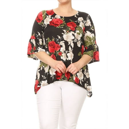 Women's Plus Size Trendy Style Print Tunic Top