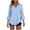Light Blue, variant on Womens Polka Dot Button Down Shirt Bell 3/4 Sleeve V-Neck Blouse Summer Casual Loose Fit Lightweight Tunic Tops Fashion Clothes Red XXL