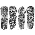 thumbnail image 2 of Kit de pegatinas de arte calavera flor cuerpo brazo tatuaje temporal para hombres mujeres (7) Tmvgtek Libre de BPA, 2 of 9