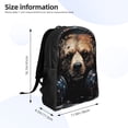 thumbnail image 4 of Honeii Urban Bear With Headphones Print Laptop Backpack for Work, College, Travel, Daily Backpacks for Men Women, Sport Rucksack,Computer Bag, 4 of 8