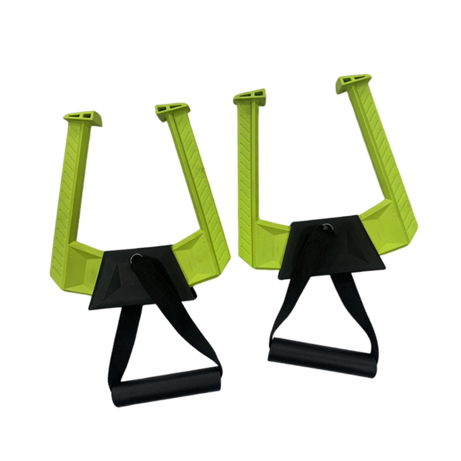 funtasica 2Pcs Portable Pull up Bar for Doorway Home Gym Equipment Convenient Easy to Use Versatile Pullup Bar Handles for Hotel Office Green