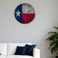 thumbnail image 4 of Hoease 12 Inch Silent Wall Clock, Texas Flag Distressed Wood Decorative Wall Clock, Battery Operated Non-Ticking Round Clock for Living Room Bedroom Texas Home Decor, 4 of 10