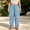 Light Blue, variant on Plus Size Women’s Side Slit Linen Pants, High Waist Drawstring Design, Fashion Split Hem, Loose Relaxed Fit, Summer Holiday Long Pants Black XXXXL