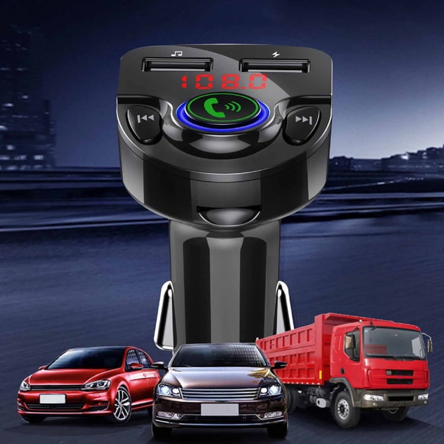 Binmer Bluetooth.0 FM Transmitter For Car,Bluetooth Car Adapter With USB Charging Car Charger MP3 Player,Hands Calling
