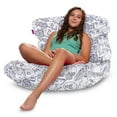 thumbnail image 2 of Posh Creations Laguna Lounger Bean Bag Chair, Kids, 3 ft, Canvas Coloring Fabric Creatures, 2 of 4
