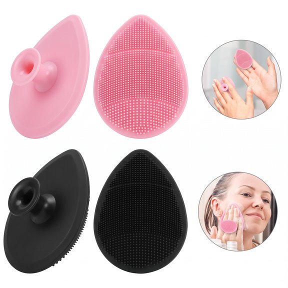 Silicone Face Scrubber 2 Pack - Manual Facial Cleansing Brush For Men And Women, Gentle Face Wash Brush For All Skin Types, Exfoliating Skin Care Tool For Pores And Blackheads