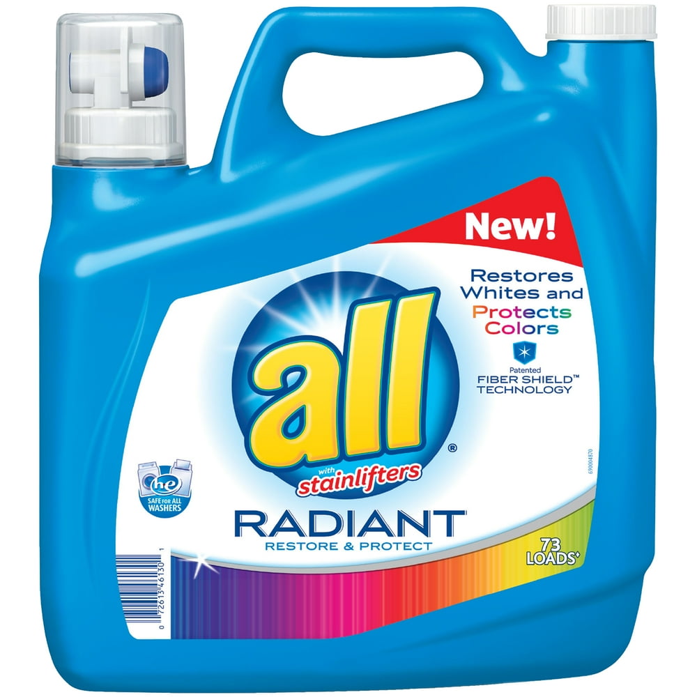 all Liquid Laundry Detergent, Radiant, Restores Whites & Protects Colors, 141 Fluid Ounces, 73