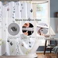 thumbnail image 4 of Long 72x84in Shower Curtain,Yellow Grey Floral Shower Curtain,Cute Watercolor Flowers Shower Curtain for Bathroom,Modern Minimalist White Waterproof Fabric Shower Curtain Set with Hooks, 4 of 6