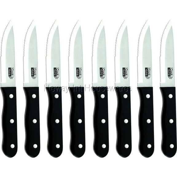 Cook N Home 8-pcs High Carbon Stainless Steel Steak Knife, House Style Jumbo Steak Knife, Dishwasher Safe