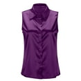 thumbnail image 3 of MIXUE Women Blouses Summer Solid Color Lace Button Down Sleeveless Fashion Casual Vest Womens Tops Activewear,Purple,L, 3 of 7