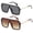 Black, Tortoise, variant on OWL Oversized Sunglasses for Women Men UV400 Lens Flat Mirror Top Rimless Eyewear