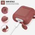 thumbnail image 3 of Coffea Protective Silicone Case with Keychain for AirPods 1 & 2 (Front LED Not Visible) (Brown), 3 of 7