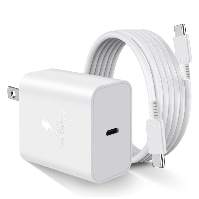 Cargador Rápido USB C de 45 W para Samsung Tipo C, Con Cable de 1.8M para Galaxy S23 Ultra/S23/S23+/
