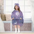 thumbnail image 7 of FORMRS Wearable Blanket Hoodie with Sleeves for Kids Cozy Flannel Sweatshirt, Purple Forest, 7 of 7