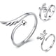 thumbnail image 1 of GOOHOCHY 3 anillos ajustables abiertos con diseño de libélula, hojas y alas, 1 of 7