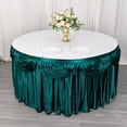 thumbnail image 6 of BalsaCircle 14 feet x 29" Peacock Teal Satin Drape Banquet Table Skirt Wedding Party Trade Show Booth Linens, 6 of 8