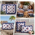 thumbnail image 4 of Outdoor Pillow Covers 4th of July Independence Day Stars Flag Waterproof Pillow Cases 18x18 Set of 2, Red White Plaid Border Throw Pillow Cover Pillowcase for Patio Balcony Couch Garden, 4 of 9