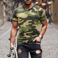 thumbnail image 2 of Beshee Shirts for Men, Men Casual Fashion Camouflage Printed Round Neck T Shirt Top Short Sleeve Blouse Mens Shirts Mens T-Shirts Green XXXL, 2 of 6