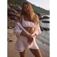thumbnail image 6 of 2 Piece Summer Outfits Button Down Shirt Top and Skirts Casual Lounge Sets Pink One size, 6 of 10