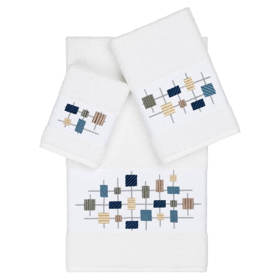Linum Home Textiles Khloe 3 Piece Embellished Turkish Cotton Towel Set
