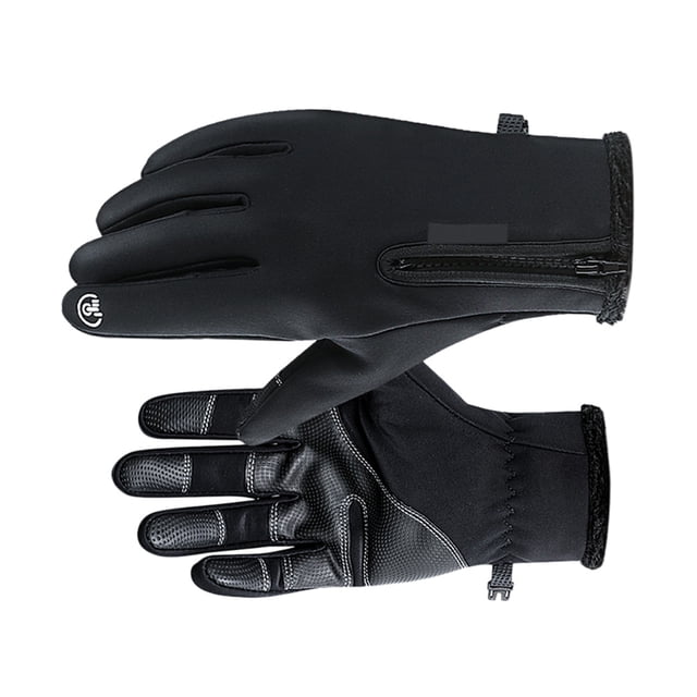 Guantes de ciclismo para pantalla táctil, impermeables, cálidos, para ciclismo, correr, escalada, deportes de invierno al aire libre, para hombre y mujer, talla M (negro)