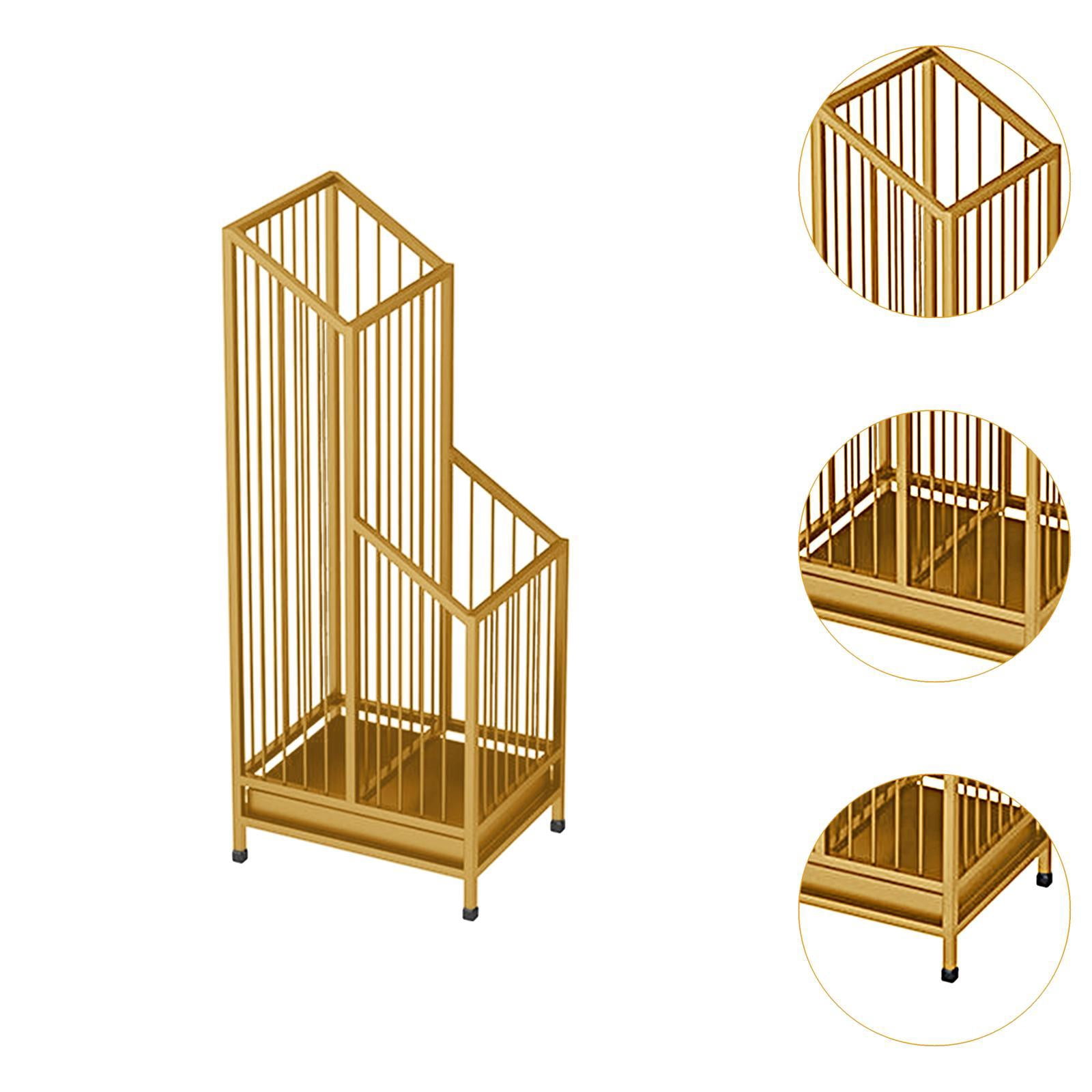 kowaku Iron Umbrella Stand Rack Umbrella Storage Organizer Multi Purpose Standing Umbrella Holder for Office Hallway Entry Apartment Golden