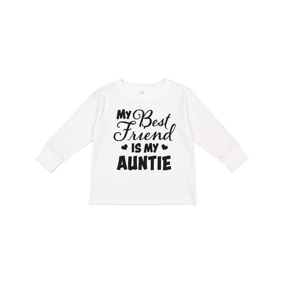 Inktastic My Best Friend is My Auntie with Hearts Boys or Girls Long Sleeve Toddler T-Shirt