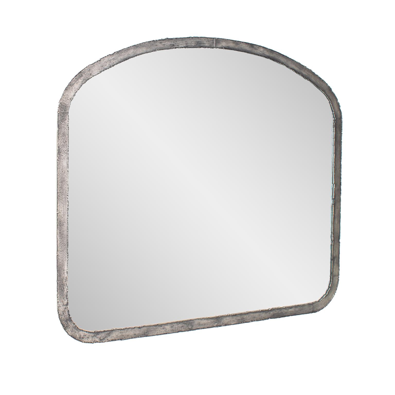Tyler Dillon Arched Wall Mirror with Industrial Metal Frame 42"W x 36"H