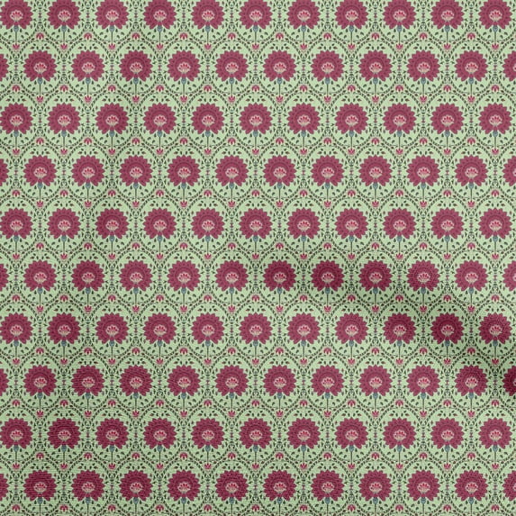 oneOone Velvet Light Green Fabric Asian Suzani Craft Projects Decor Fabric Printed By The Yard 58 Inch Wide