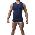 thumbnail image 4 of Yuemengxuan Men’ s Casual Comfortable Solid Color Round Collar Sleeveless Pullover+ Short Pants, 4 of 9