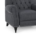 thumbnail image 4 of Pushback Recliner Chair, Rivet Accents, Classic Charcoal Gray Tufted Fabric, 4 of 5