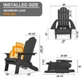 thumbnail image 5 of WINSOON All Weather HIPS Outdoor Folding Adirondack Chair Outdoor Garden Patio Chair-Black, 5 of 5