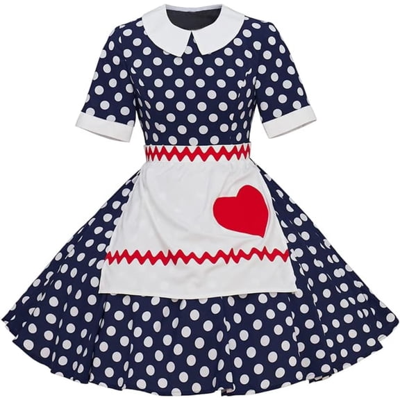 Lucille Ball Dress Polka Dot Dress with Apron