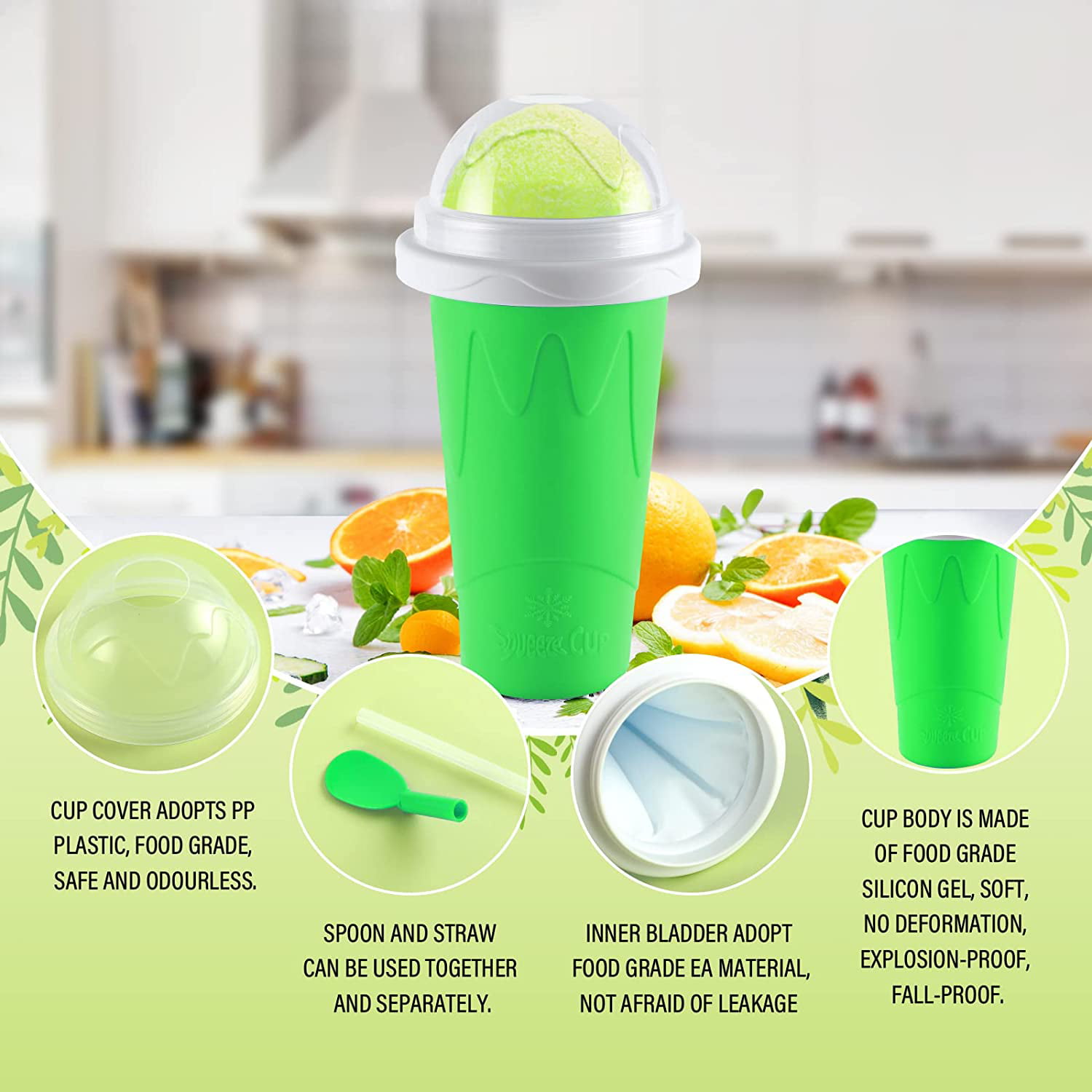 2PC Slushy Maker Cup Magic Quick Frozen Smoothies Cup MilkShake Maker  Cooling Cup Home DIY Juice Ice Cream Kids Birthday Gifts