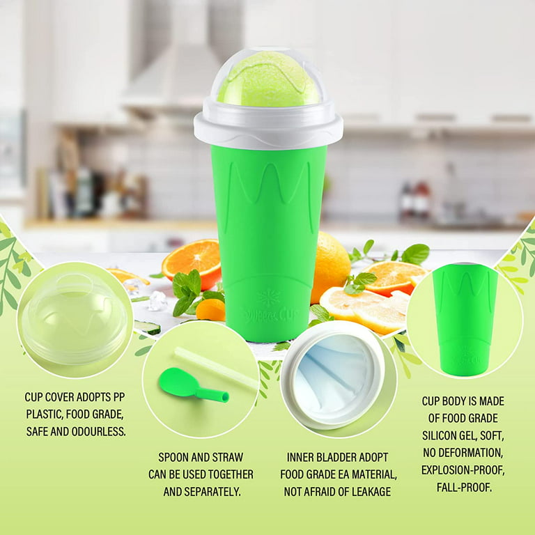 Slushie Maker Cup, Magic Quick Frozen Smoothies Cup, Cooling Cup, Double Layer Squeeze Slushie Maker Cup, Homemade Milk Shake Ice Cream Maker 1Pcs/