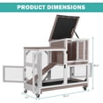 thumbnail image 4 of Aivituvin 2-Story Rabbit Hutch Bunny Cage Wooden Rabbit Cage Indoor/Outdoor with Chew-Proof Ramp, 2 Leak-Proof Pull-Out Trays, Lockable Wheels for Rabbits, Guinea Pigs, Small Animals Brown, 4 of 9