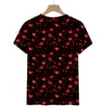 thumbnail image 5 of Hyknon Womens Tops Été Saint-Valentin Amour Imprimé Décontracté Manches Courtes Col Rond Haut/chemise Pull Doux Polyvalent pour Femmes, 5 of 5