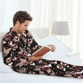 thumbnail image 6 of Lsque Butterflies1 Pattern Long Sleeve Pajama Set for Men - Soft 2-Piece Sleepwear and Loungewear Set with Pockets, Comfy Nightwear-XX-Large, 6 of 7