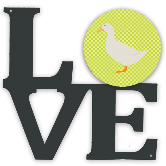 American Pekin Duck Green Metal Wall Artwork LOVE