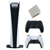 Used Sony Playstation 5 Digital Version with Extra Controller Bundle with Cleaning Cloth - Midnight Black - (Used)