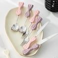 thumbnail image 6 of LANFENG Bowknot Ceramics Handle Kitchen Stainless Steel Silverware Tableware Flatware Cutlery Set Steak Knife Fork Spoon Teaspoon, 6 of 11