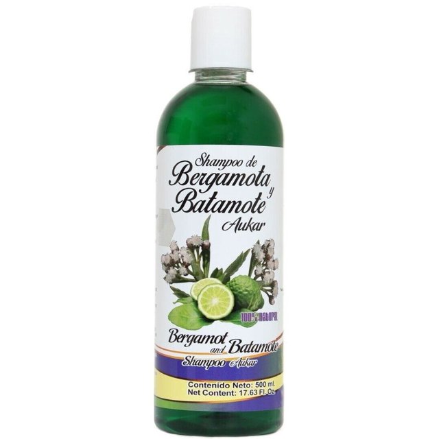Shampoo de Bergamota y Batamote Aukar 500 ml 16.9 Fl oz Hair Growth, Strong Hair BATAMOTE
