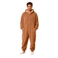 thumbnail image 7 of FAHXNVB Men's Hooded Onesie Pajamas Lightweight Fuzzy Fleece Zip Up Jumpsuit Long Sleeve Lounge One Piece Pjs with Pocket S-XXL, 7 of 7