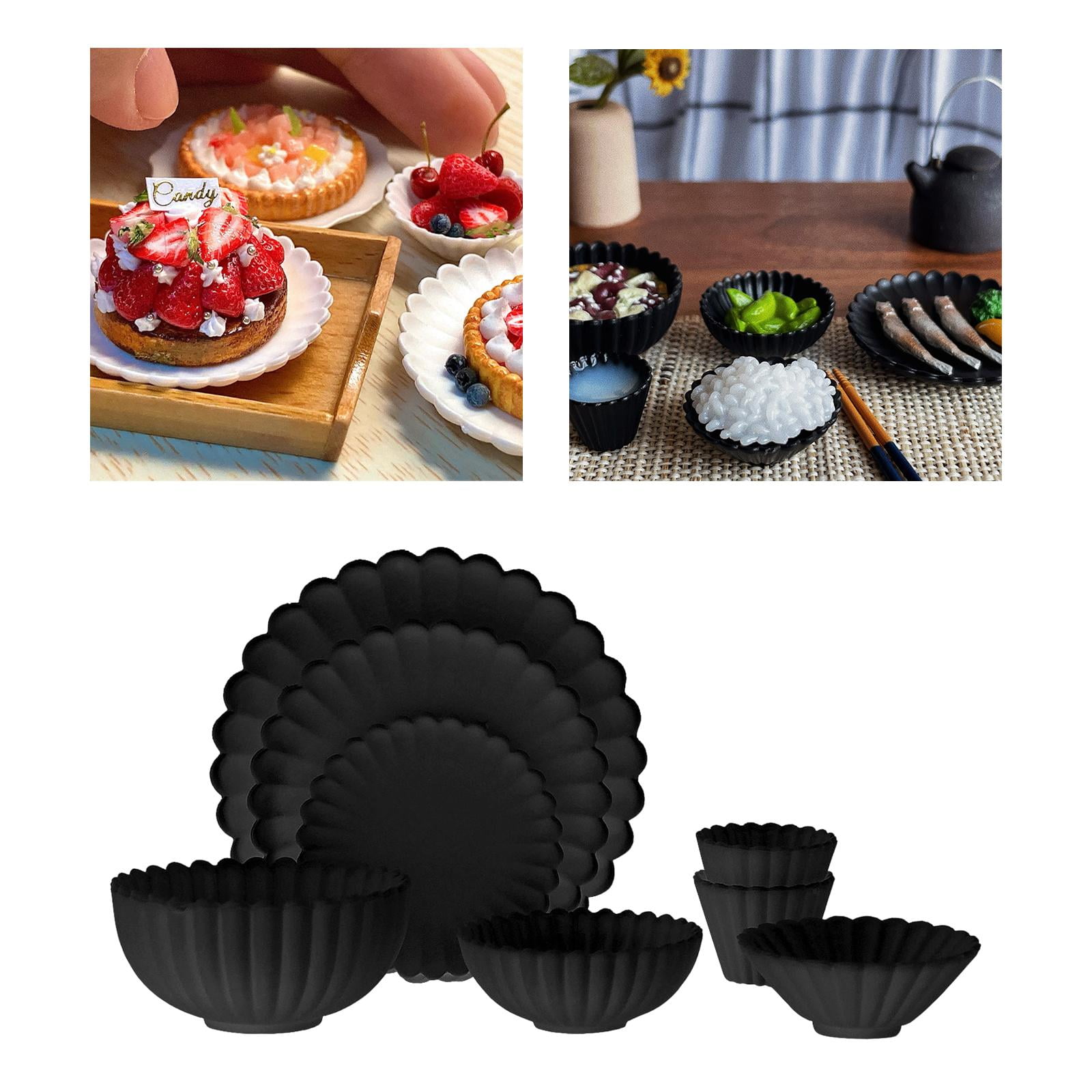 Mini Dollhouse Kitchen Accessories 1 6 Scale Dish Bowl Cups Set ...