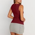 thumbnail image 4 of Women's Basic Tank Top Crew Neck Sleeveless Camisole Shirts Wine L, 4 of 6