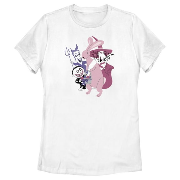 Women's The Nightmare Before Christmas Easter Bunny Caught  Graphic Tee White Small